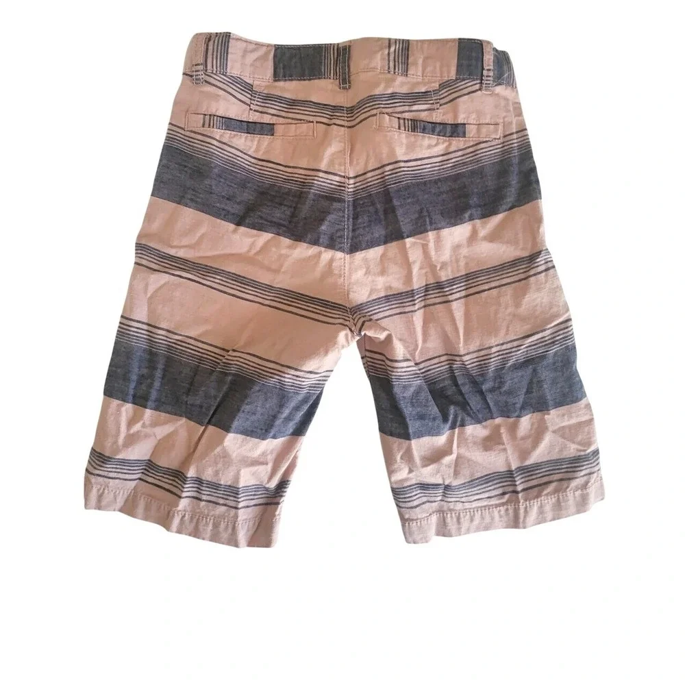 Children's Place Boys Pink‎ Navy Striped Adjustable Waist Preppy Chino Shorts 8